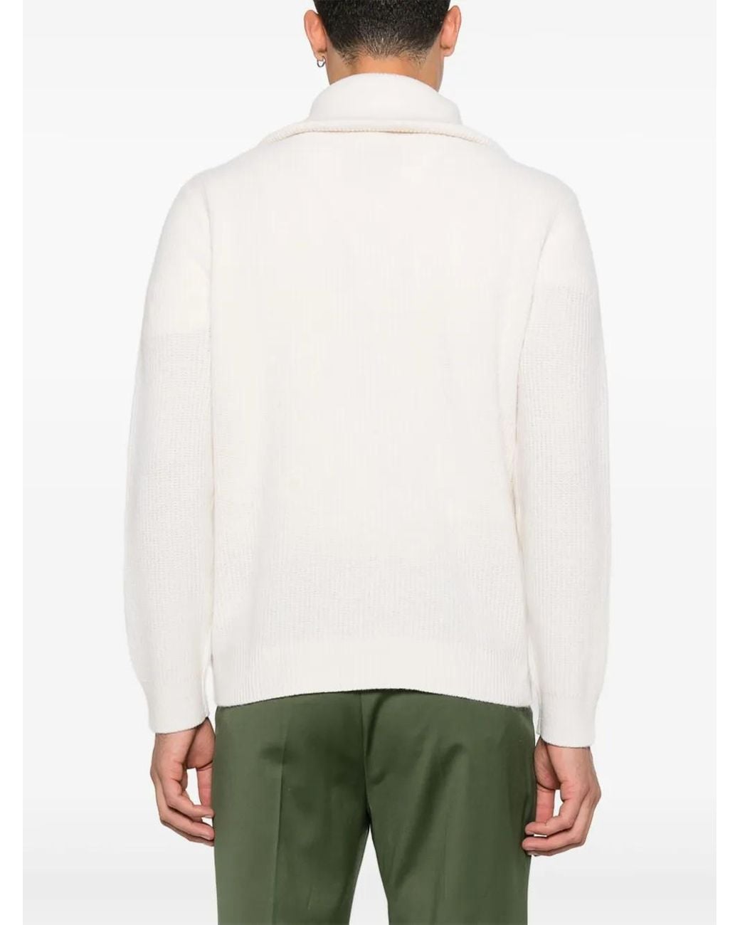 Paolo Pecora White Cable-Knit Jumper for men