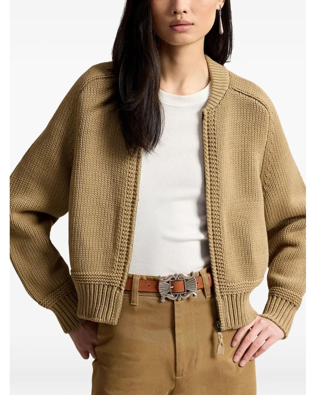 Polo Ralph Lauren Natural Zip-Up Sweater