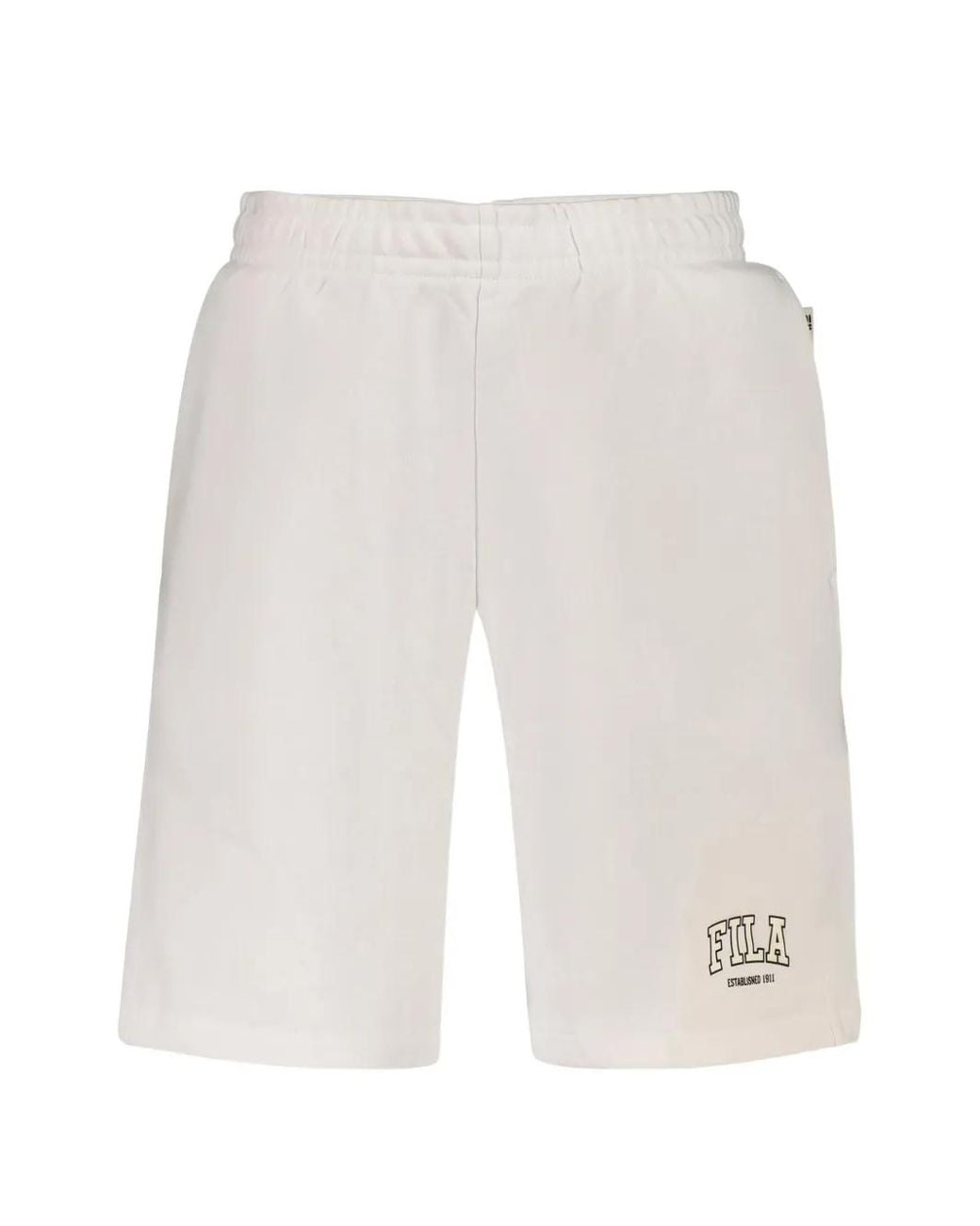 Fila White Logo-Print Drawstring Shorts for men
