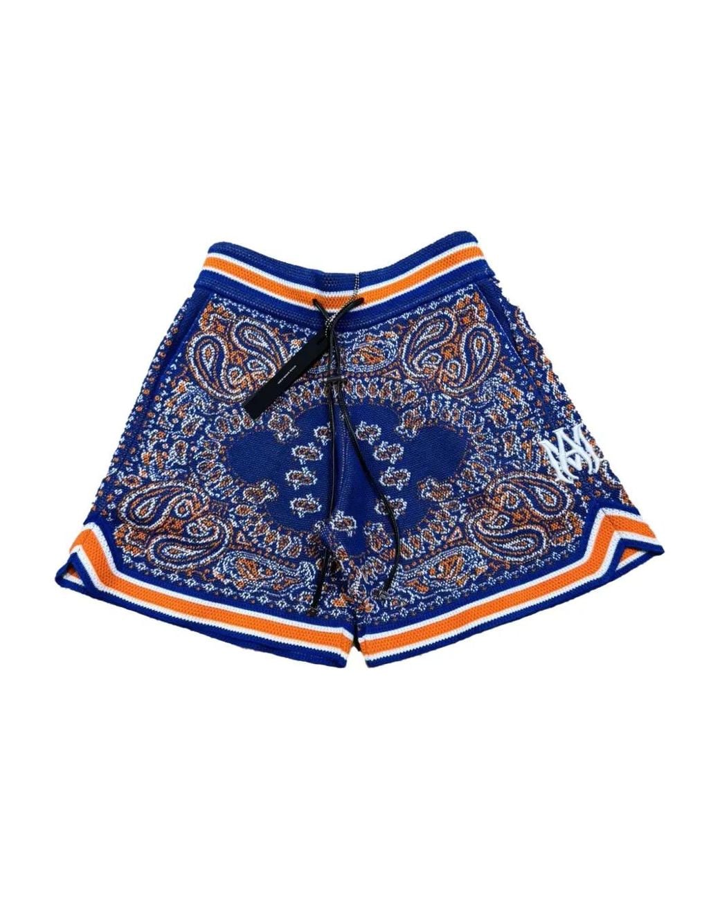 Amiri Blue Paisley-Print Shorts for men