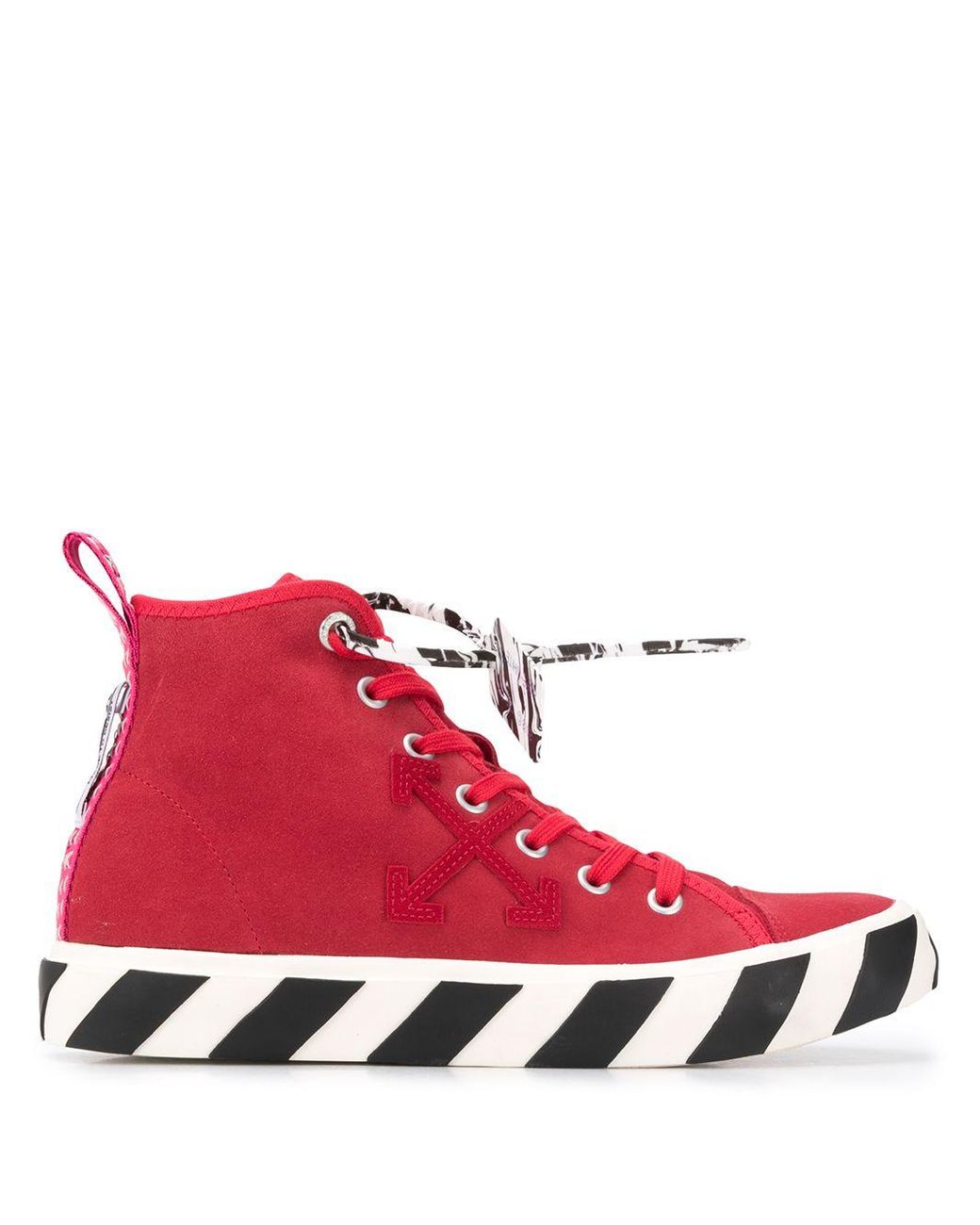 Off-White c/o Virgil Abloh Cotton Arrows High-top Sneakers in Red for ...