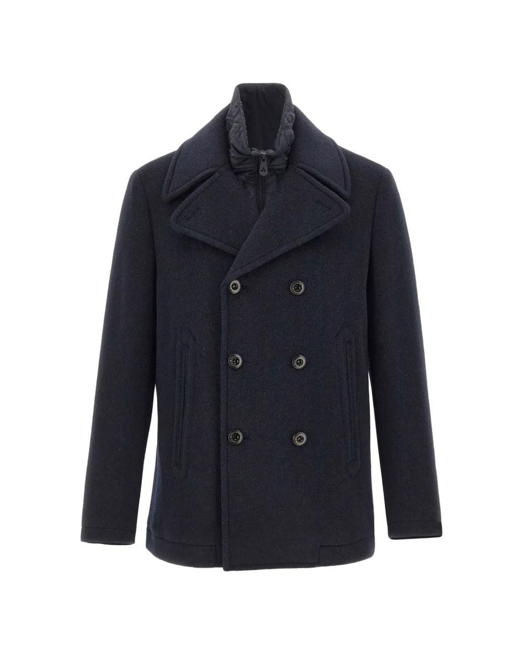 Peuterey Blue Double-Breasted Jacket With Detachable-Vest for men