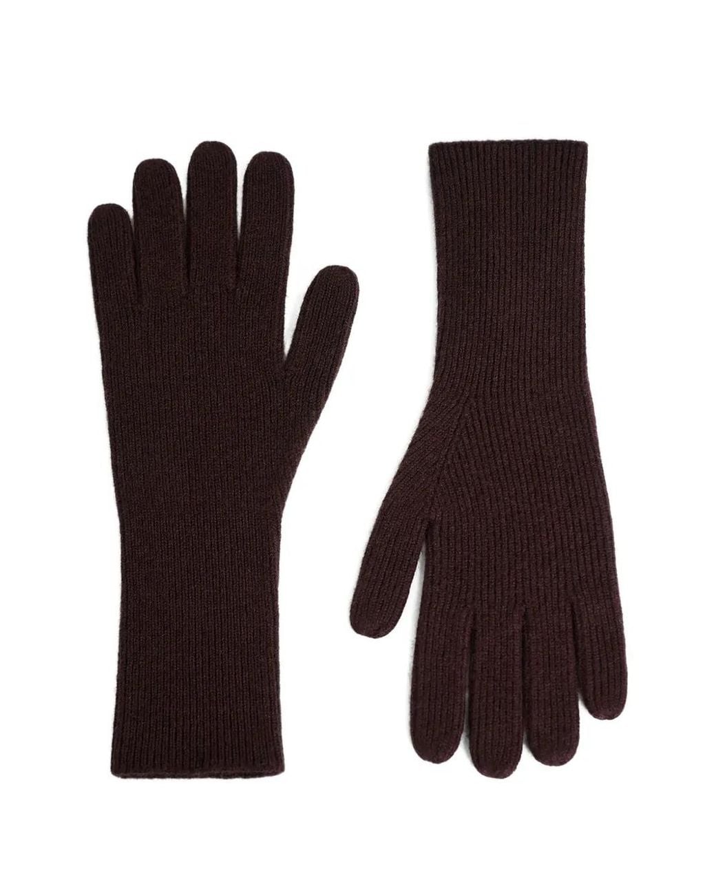 12 STOREEZ Brown Ribbed Merino-Wool Gloves