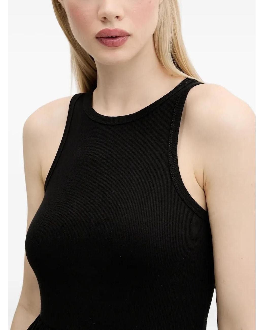 Desigual Geribbelde Midi-Jurk in het Black