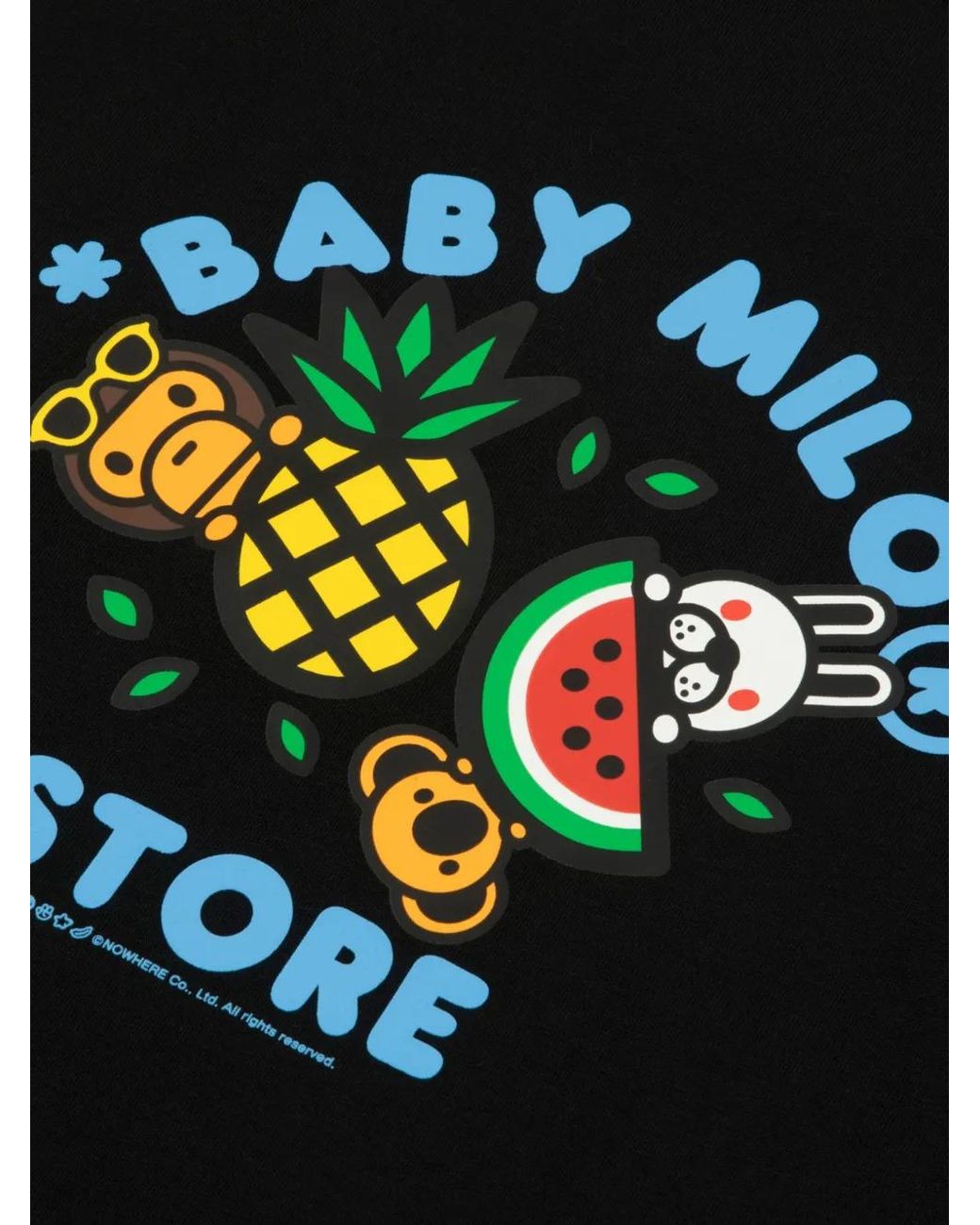 *BABY MILO® STORE BY *A BATHING APE® Black Baby Milo Graphic-Print Cotton T-Shirt