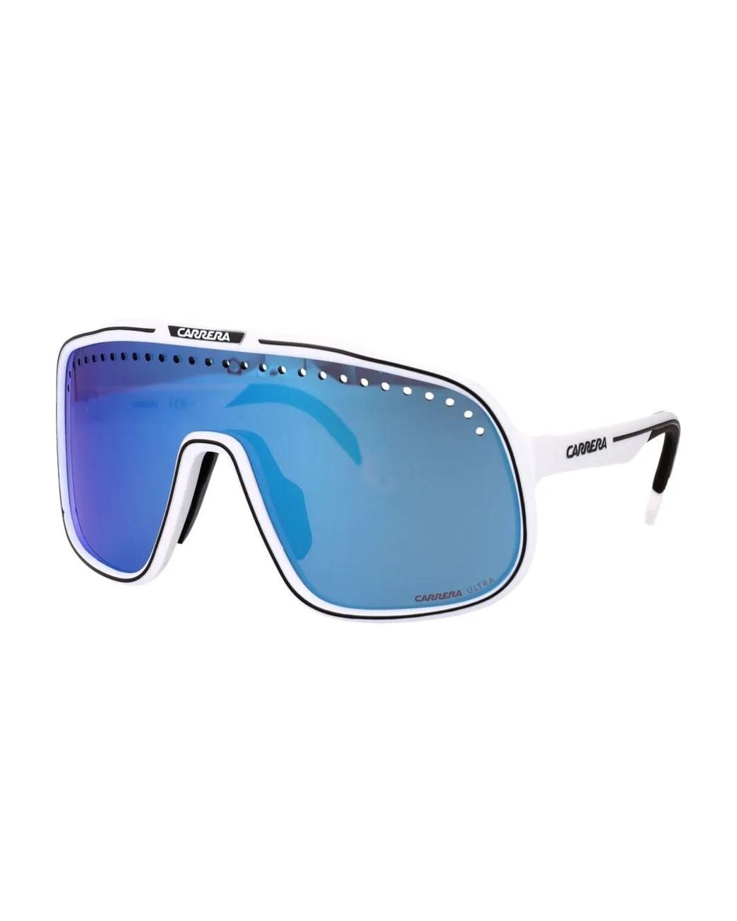 Carrera Blue Perforated Shield-Frame Sunglasses for men