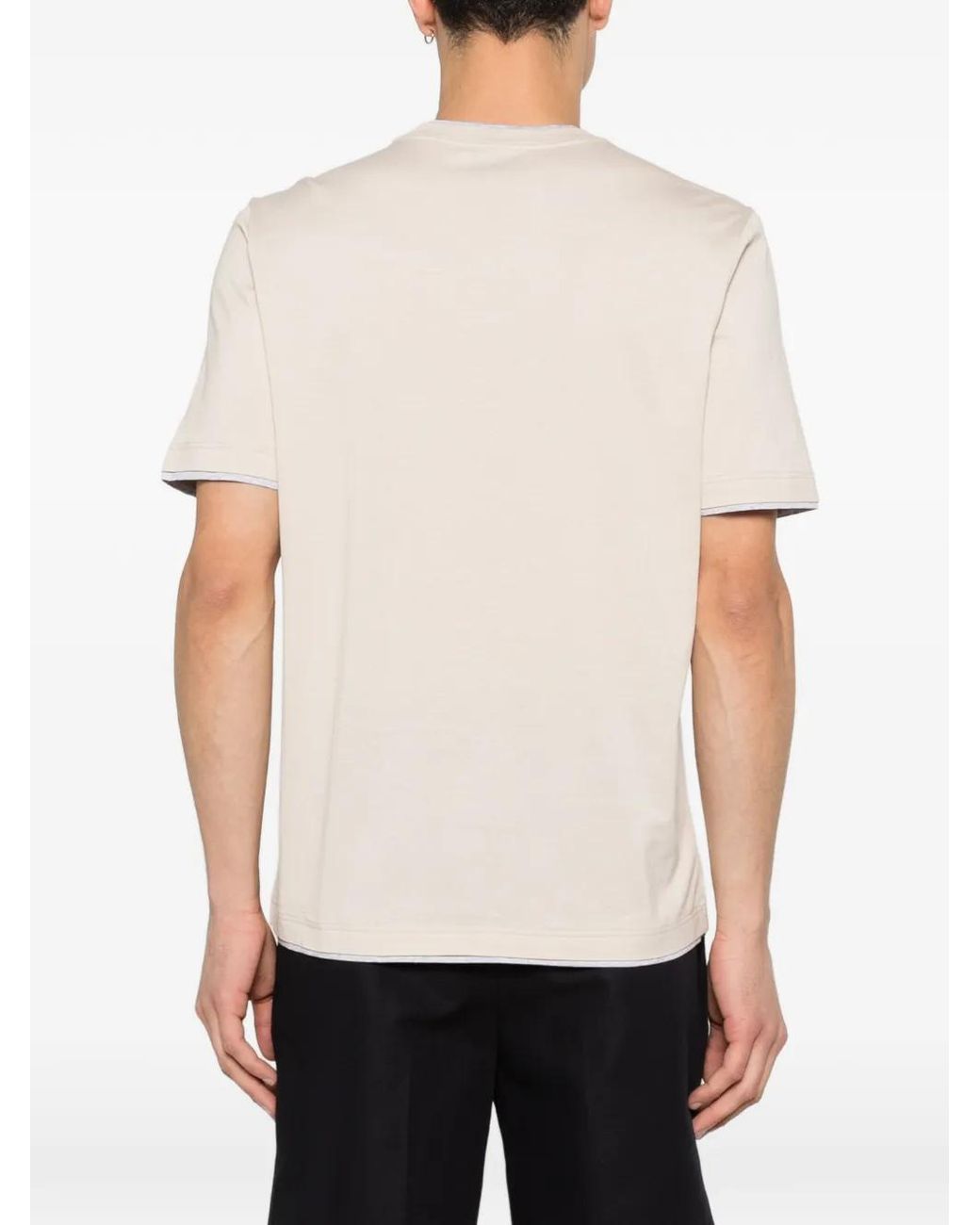 Gran Sasso White Trim-Detail T-Shirt for men