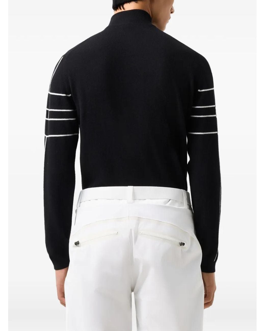 Bogner Black Kuno Stripe-Detail Half-Zip Sweater for men