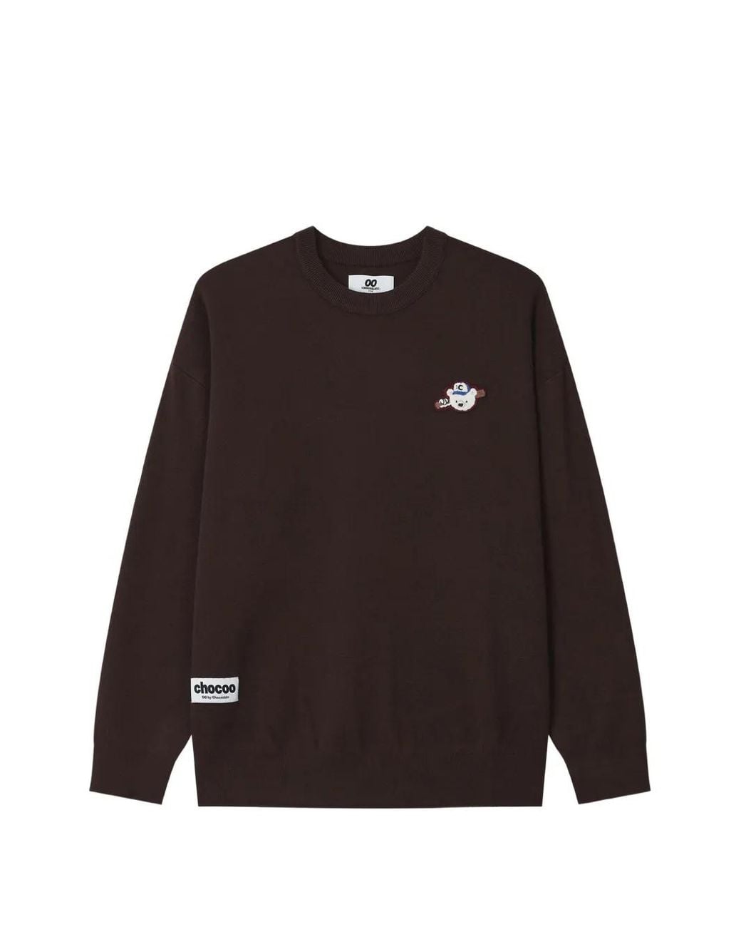 Chocoolate Brown Graphic-Patch Sweater for men