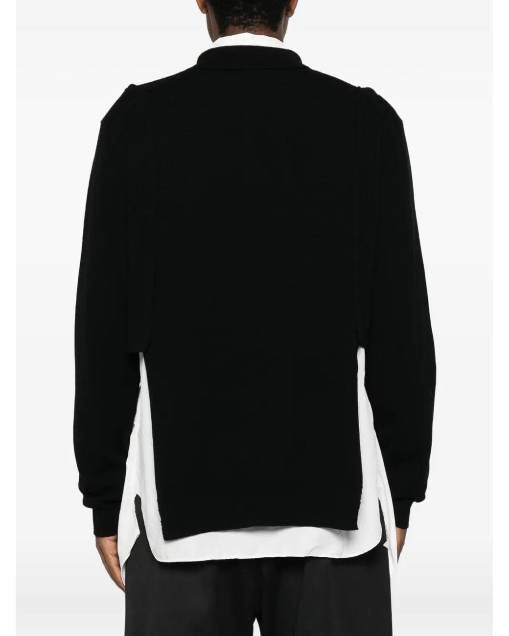 Comme des Garçons Black Long-Sleeve Layered-Detail Sweater for men