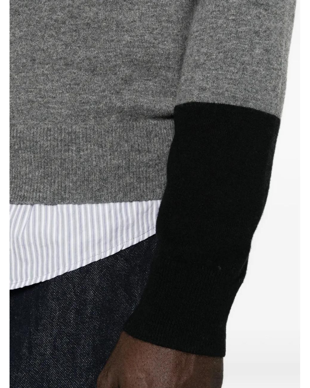 Comme des Garçons Gray Colour-Block Wool Cardigan for men