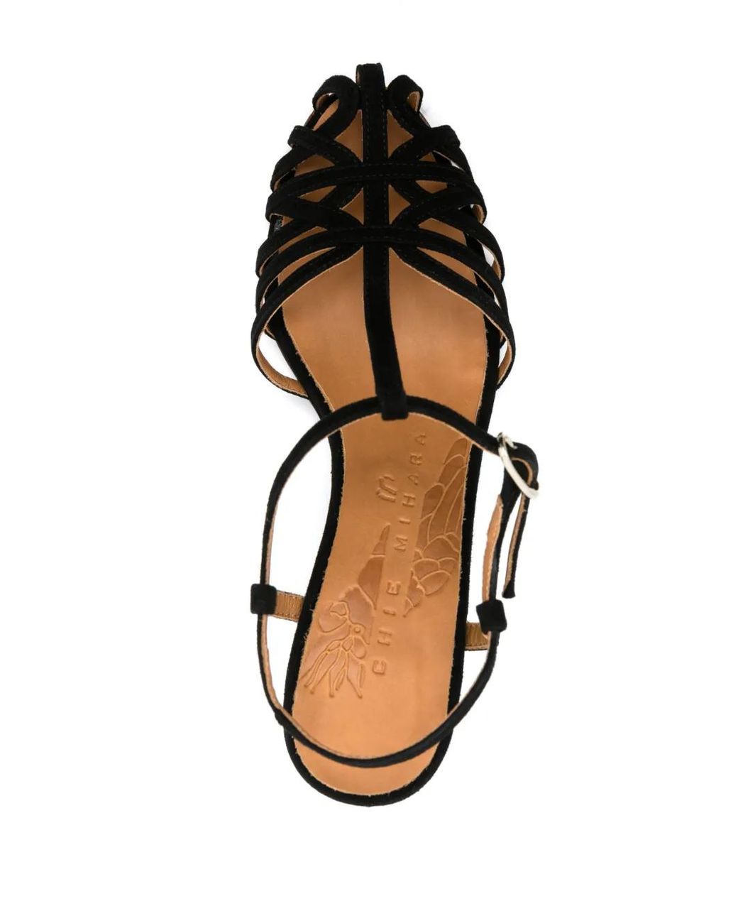 Chie Mihara Black 90Mm High-Heel Caged-Design Sandals