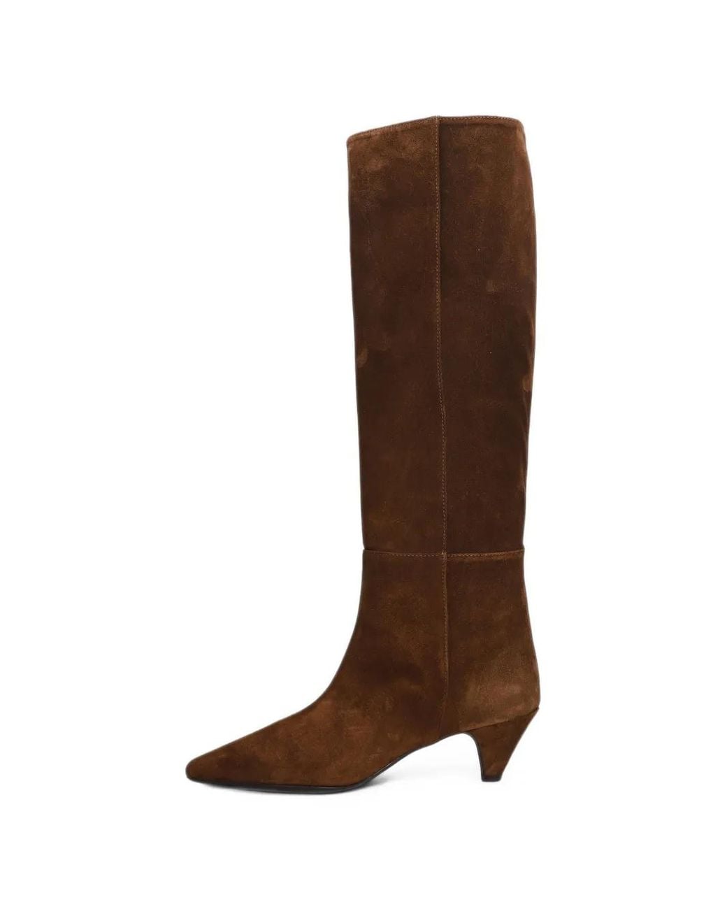 Anna F. Brown Pointed-Toe Suede Boots