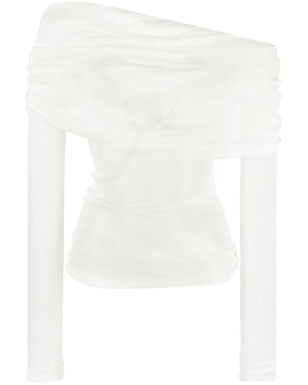 Christopher Esber White Veiled Silk Top