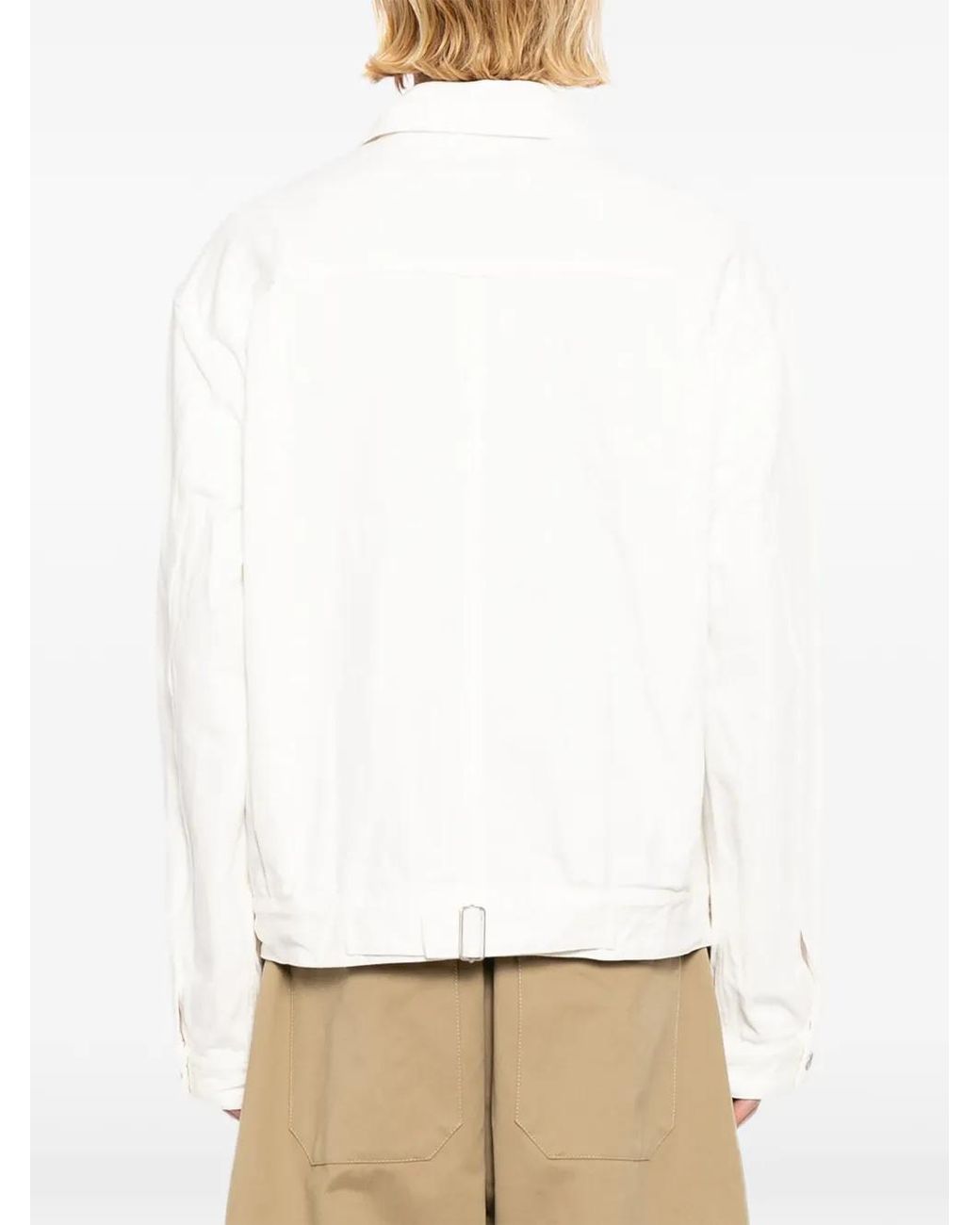 Studio Nicholson White Button-Up Denim Jacket for men