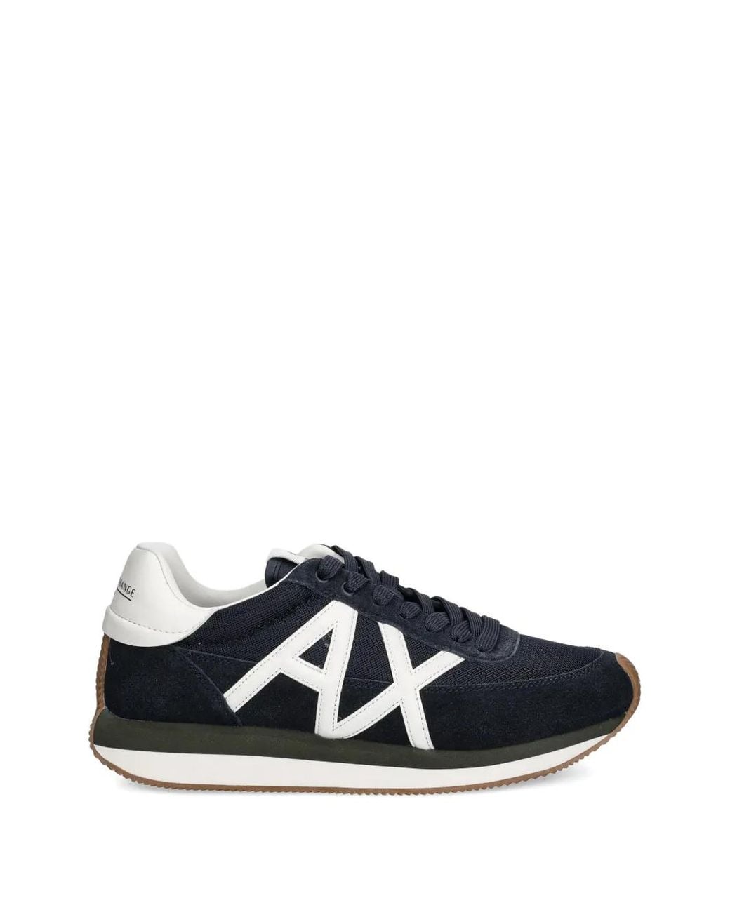 ARMANI EXCHANGE Blue Lace-Up Logo-Detail Sneakers for men