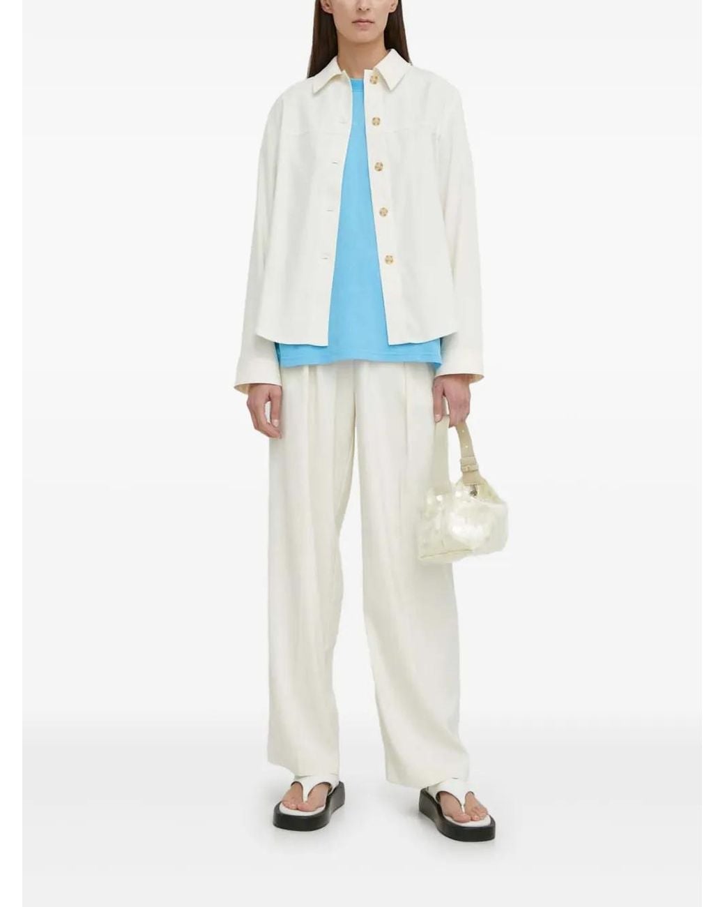 Samsøe & Samsøe White Buttoned Long-Sleeve Shirt