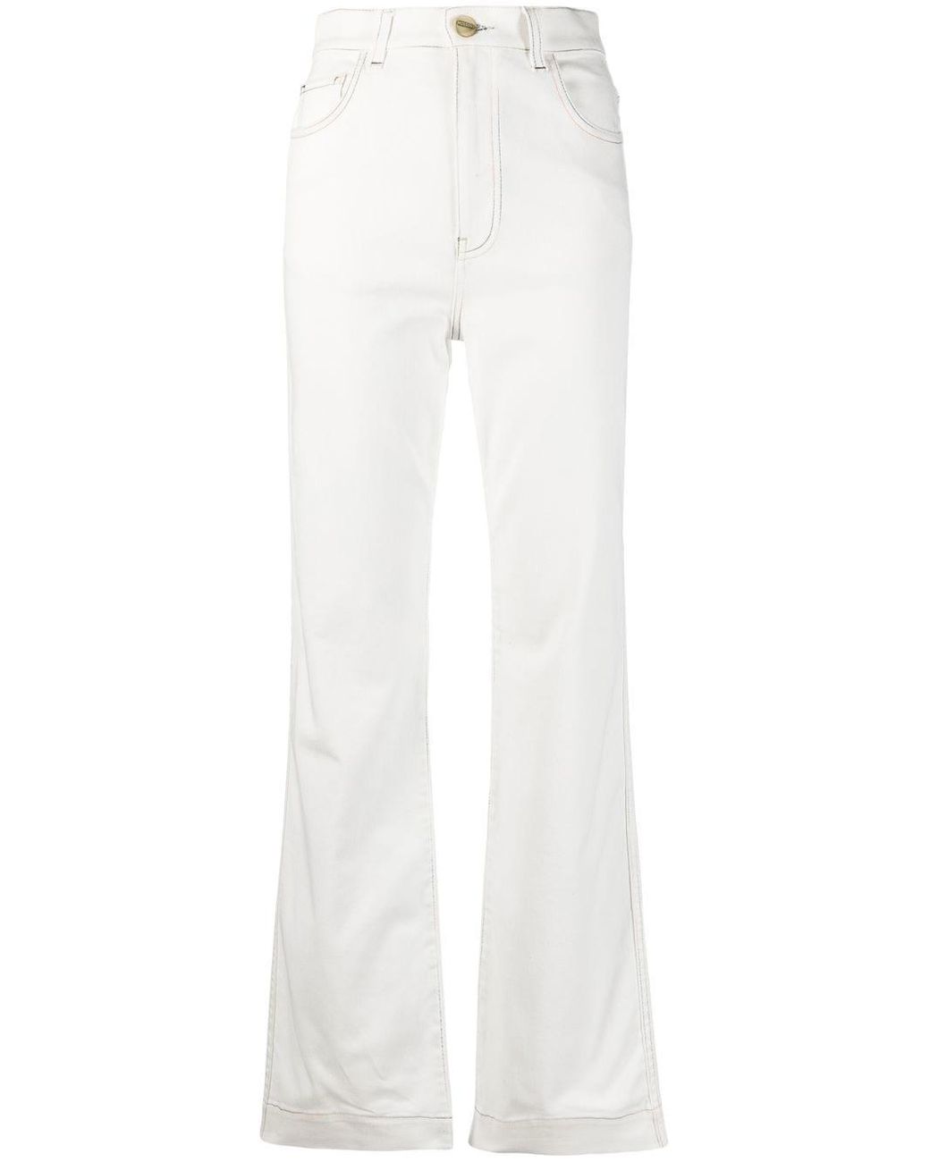 Missoni Denim Contrast-stitch Bootcut Jeans in White | Lyst