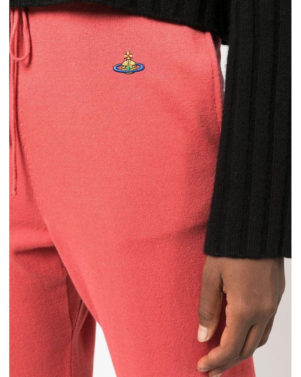 Pantalon de jogging à logo Orb brodé Coton Vivienne Westwood en coloris Rouge Femme Vêtements Articles de sport et dentraînement Pantalons de survêtement/sport 