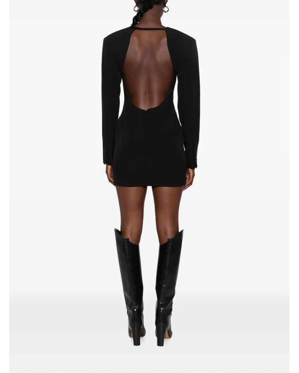 Erika Cavallini Semi Couture Black Open-Back Mini Dress