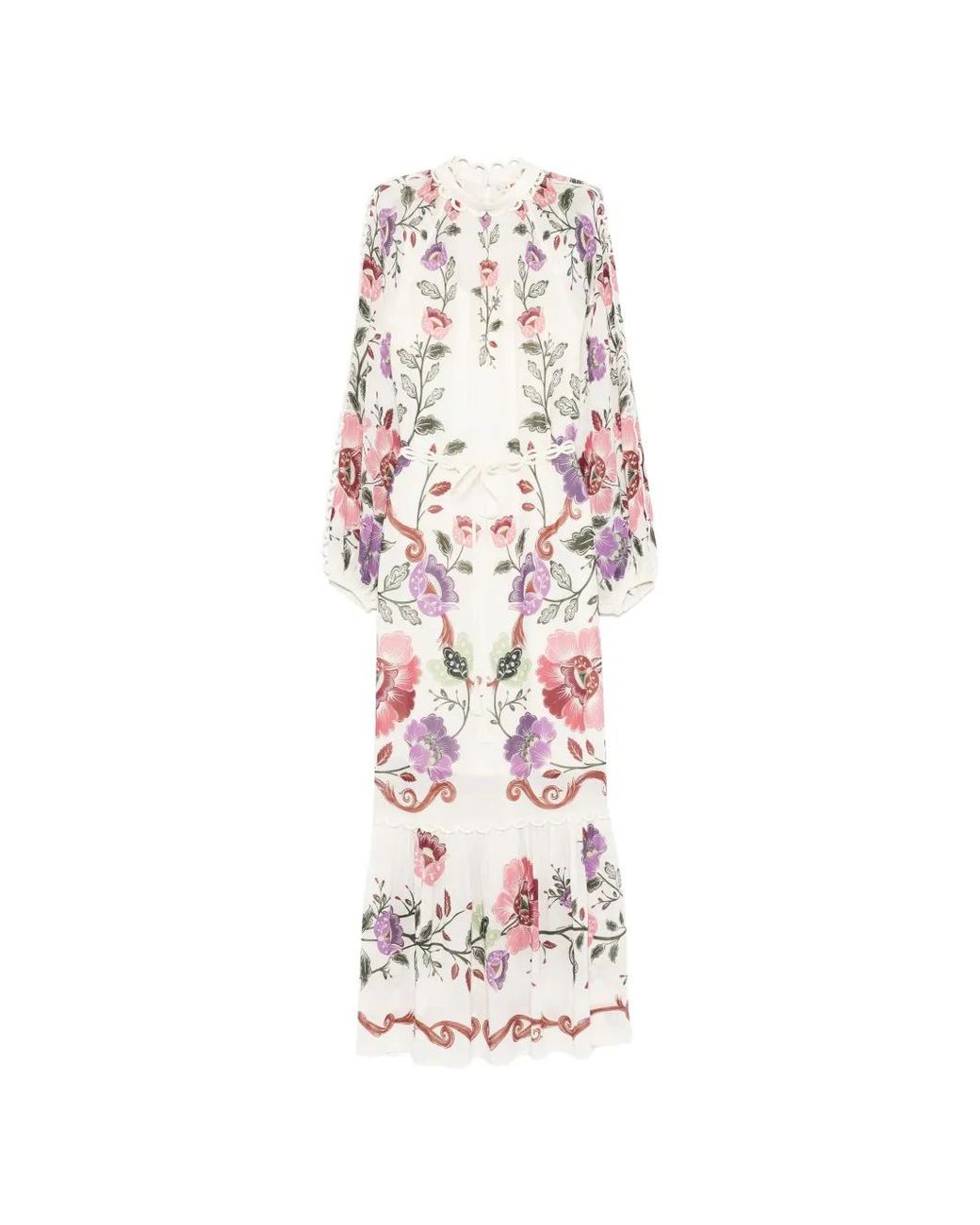 FARM Rio Maxi Cream Rococo Flowers Dress in White | Lyst