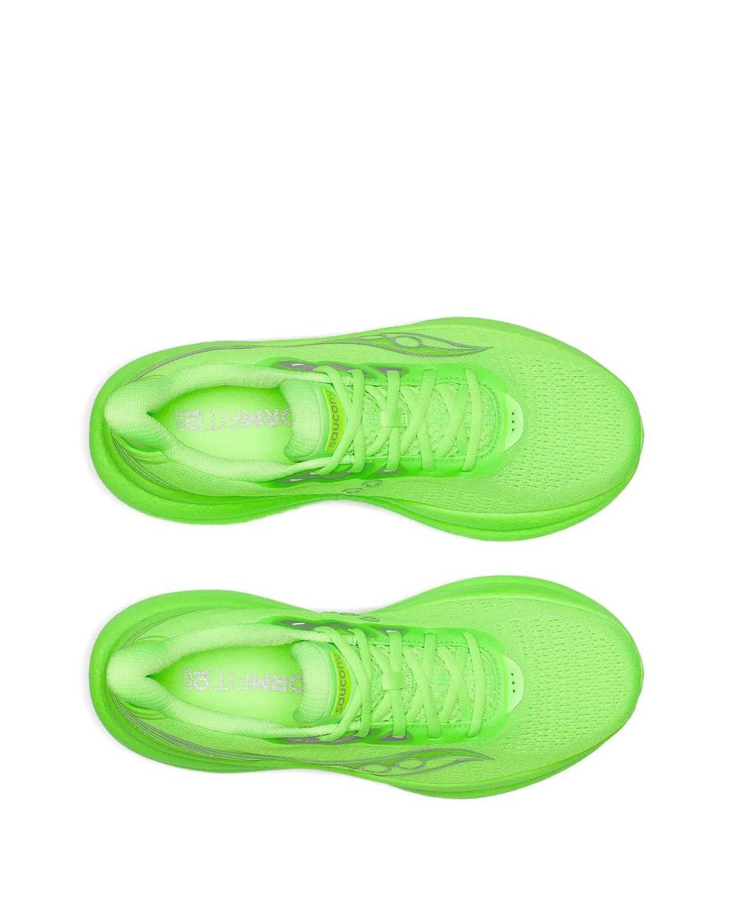 Saucony Green Neon Running Shoes With Breathable Mesh Upper for men