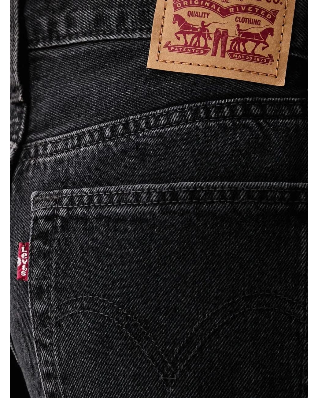 Levi's Black Faded-Effect Wide-Leg Jeans
