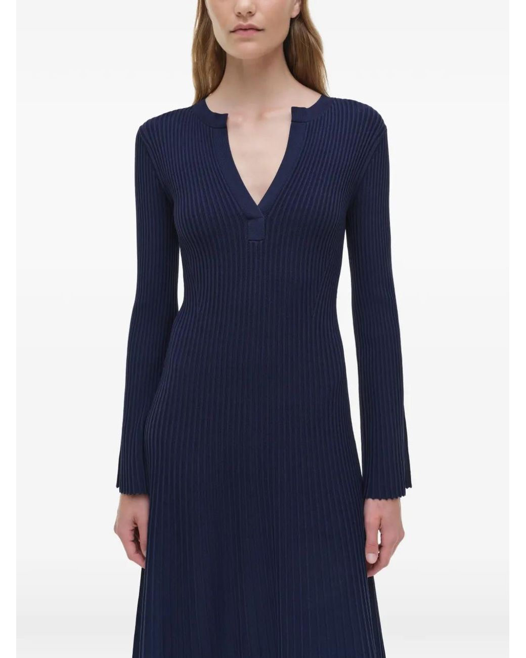 Jonathan Simkhai Blue Genna Bell-Sleeve Midi Dress