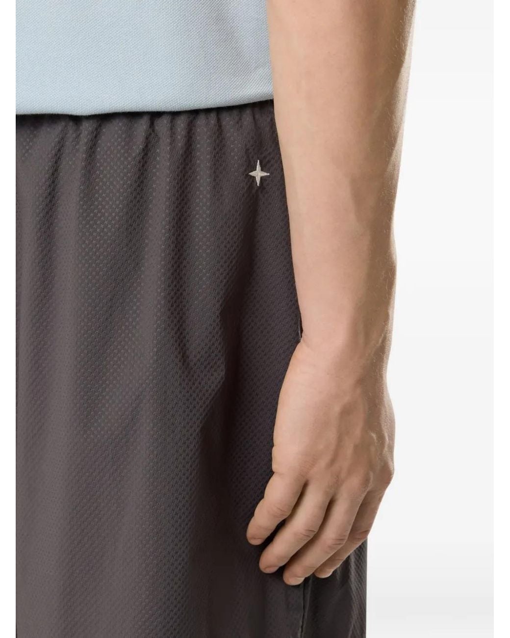 Stone Island Gray L100015 Light Stretch Nylon_S.I. Stellina Shorts for men