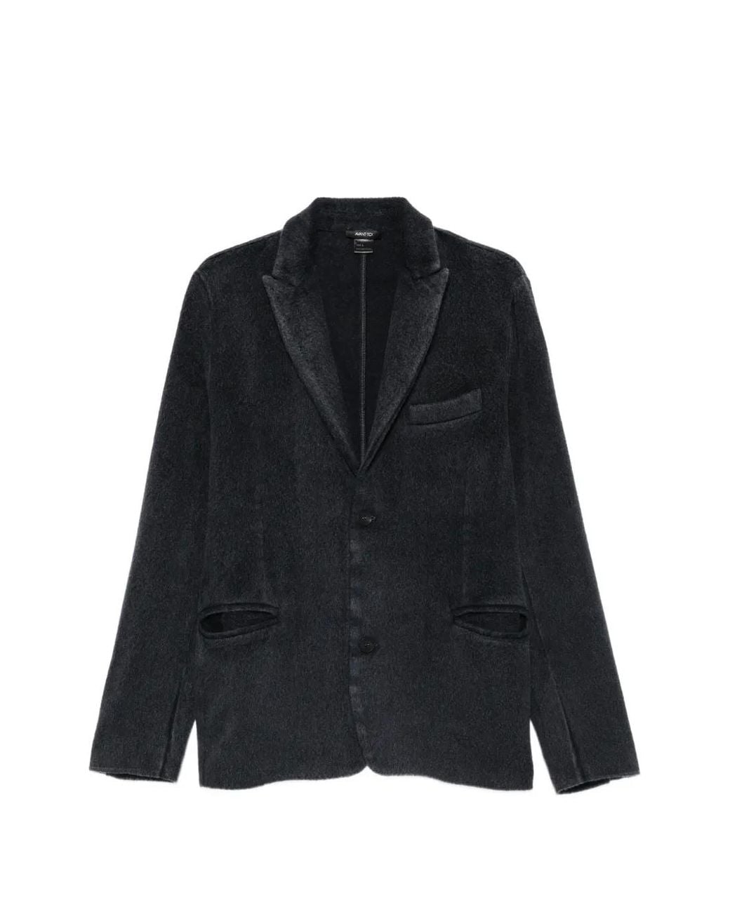 Avant Toi Black Peaked-Lapels Single-Breasted Jacket for men