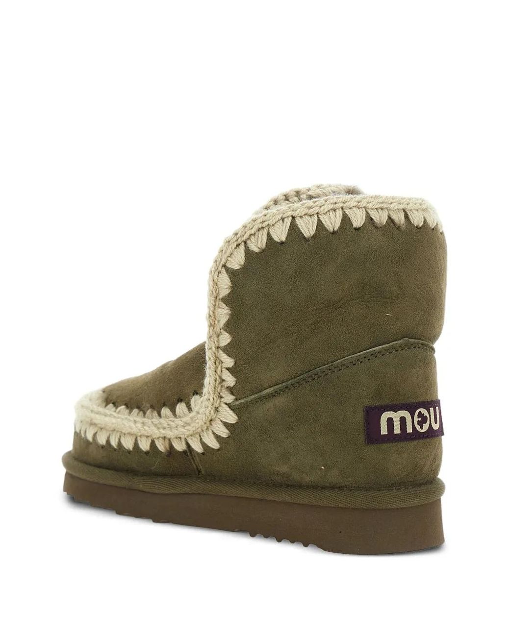 Botas De Ante Con Parche Del Logo Mou de color Green