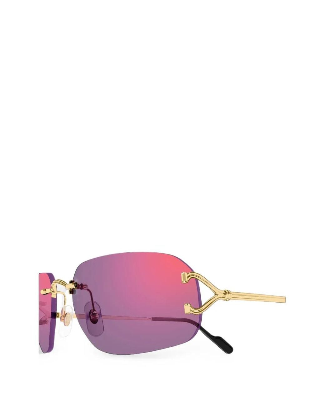 Cartier Pink C De Cartier Rimless Sunglasses
