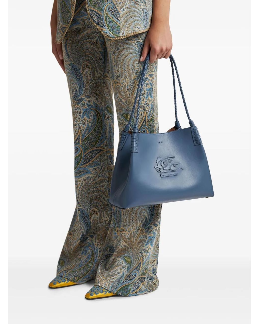 Etro Blue Small Libra Tote Bag
