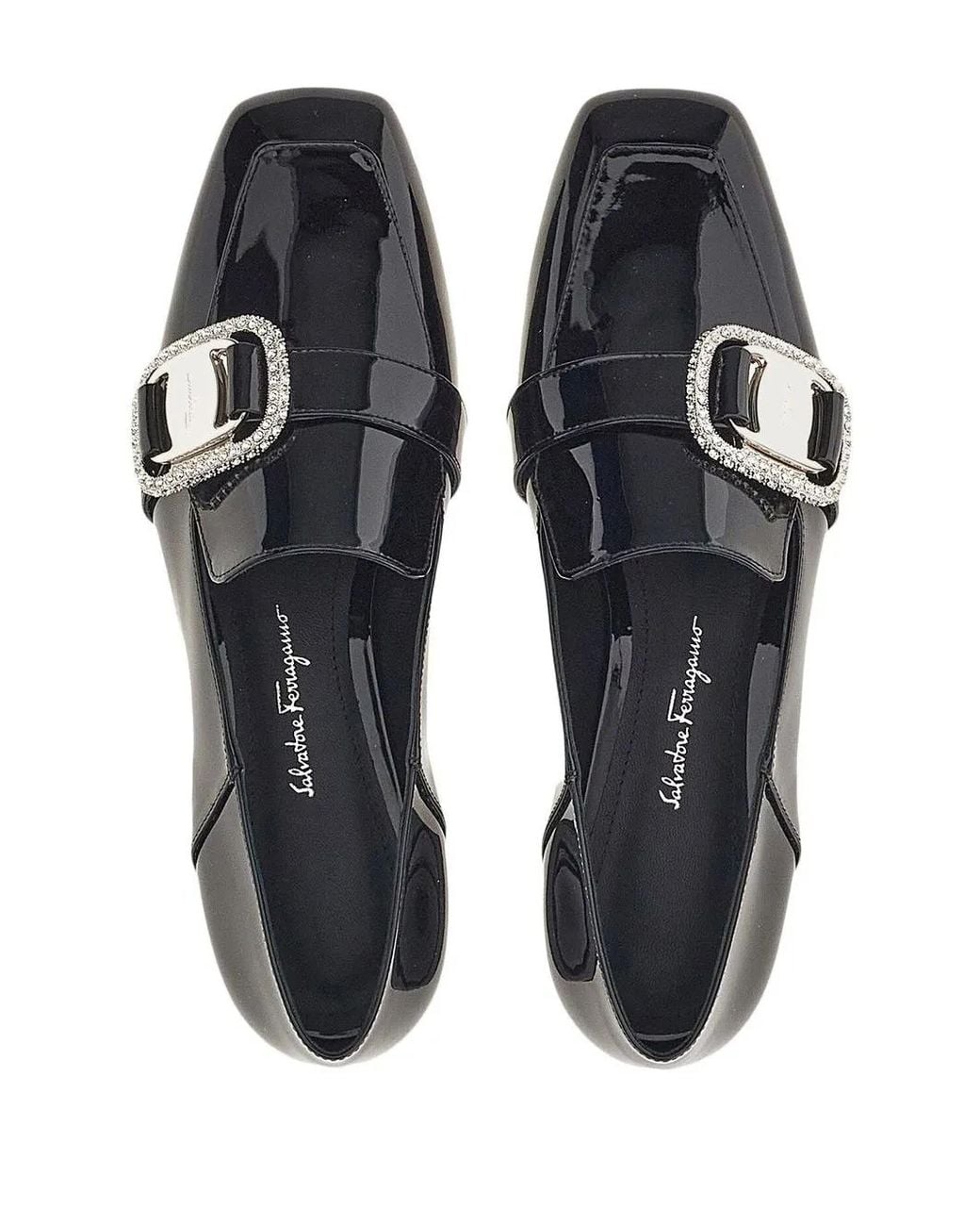 Ferragamo Black Vara Chain Loafers
