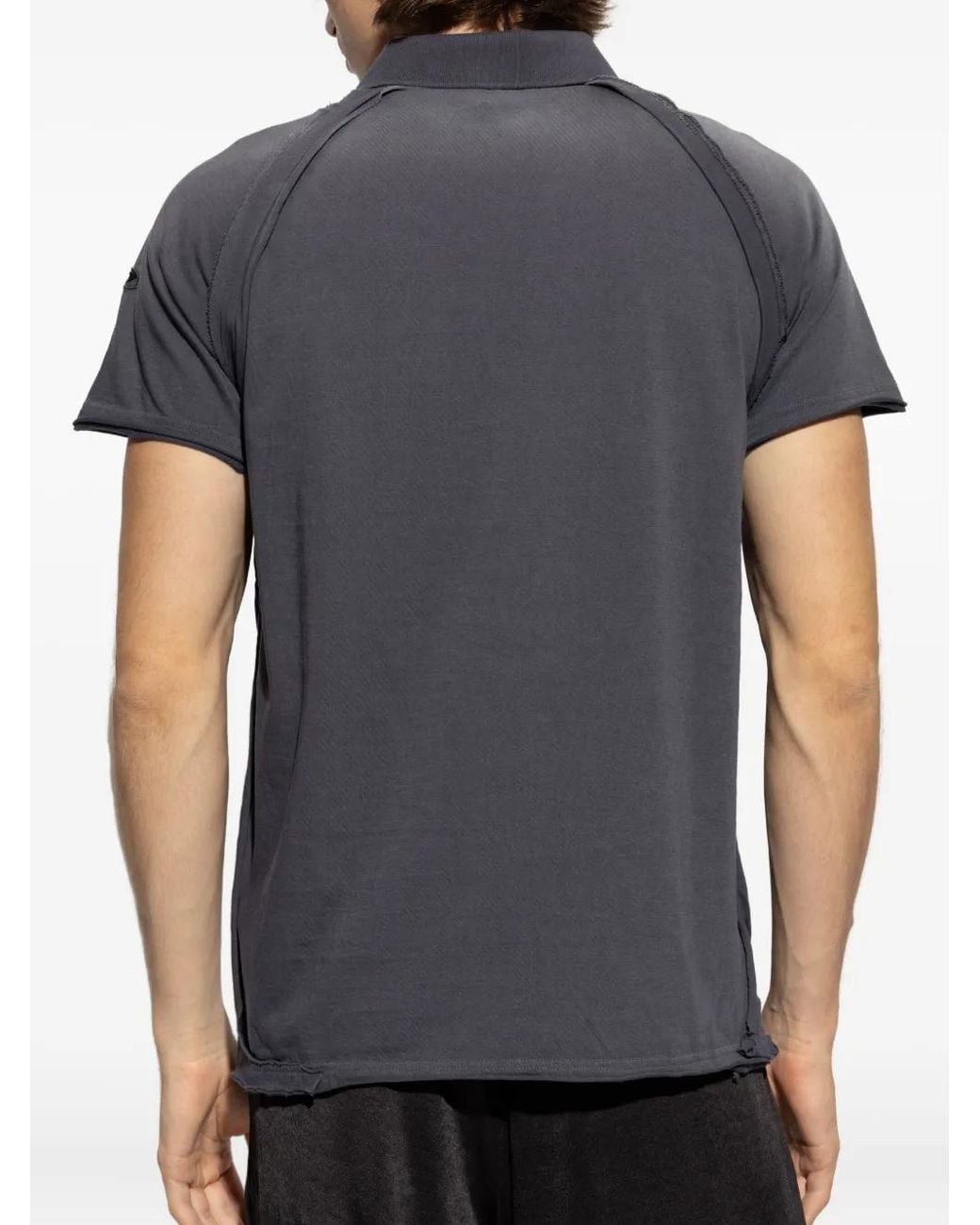 DIESEL Gray Distressed Embroidered T-Shirt for men