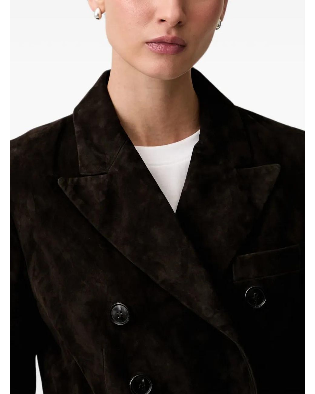 Joop! Black Double-Breasted Suede Jacket