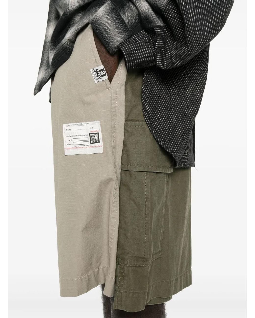 Maison Mihara Yasuhiro Natural Layered Cargo Shorts for men