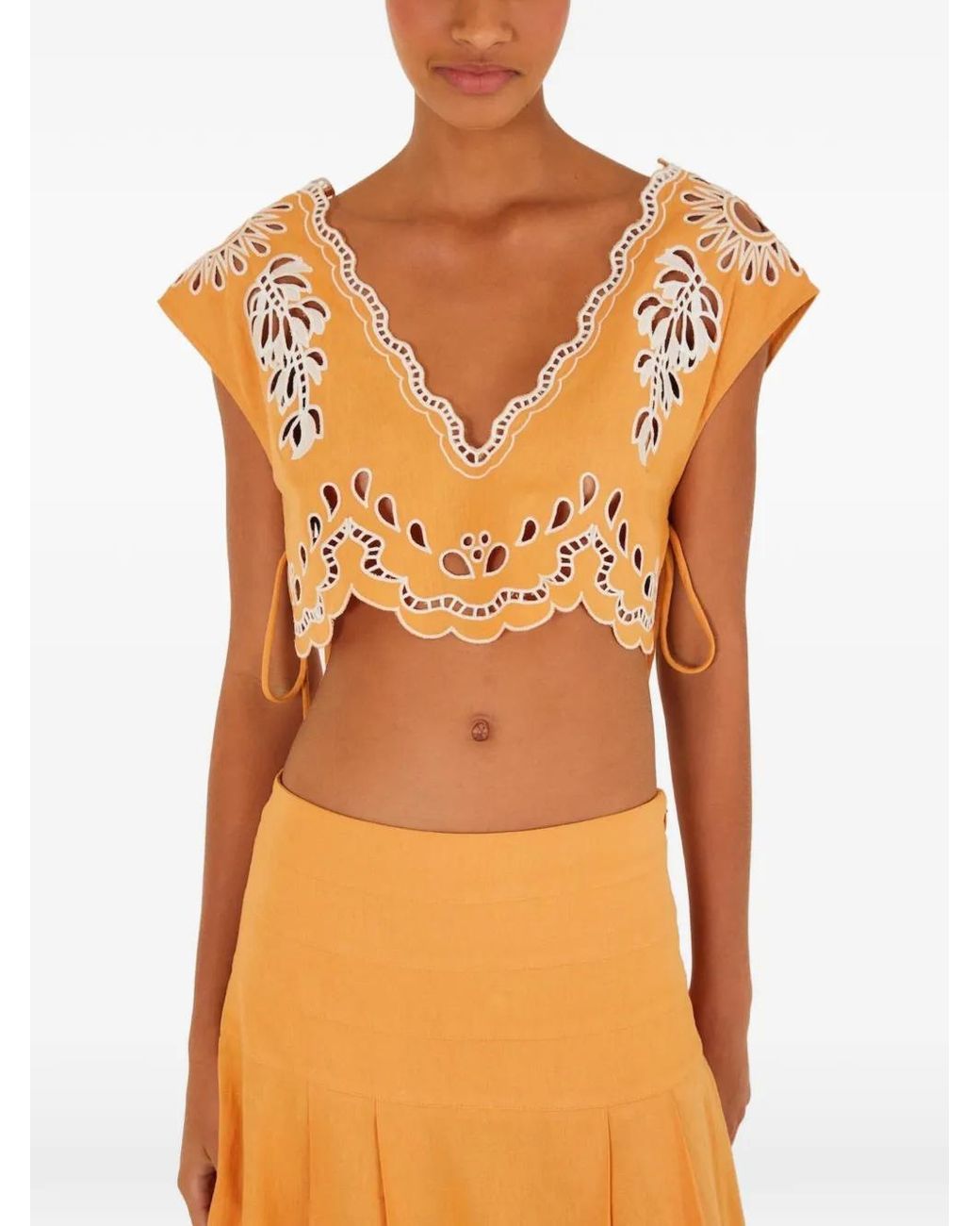 Farm Rio Orange Banana Tree Blouse