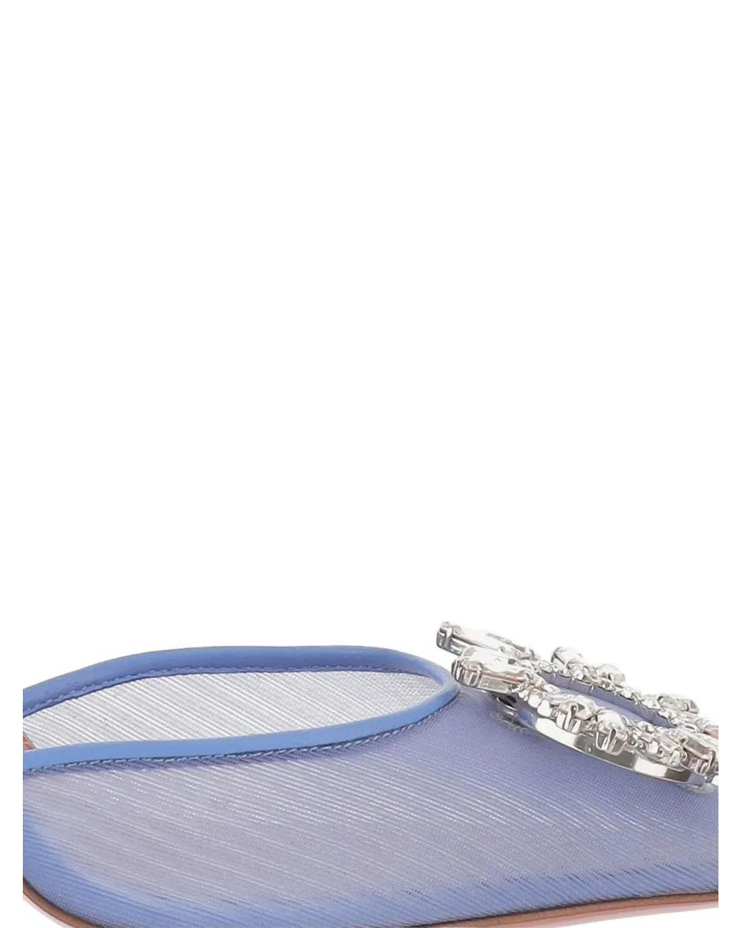 AMINA MUADDI Blue Begum Crystal-Embellished Heeled Pumps