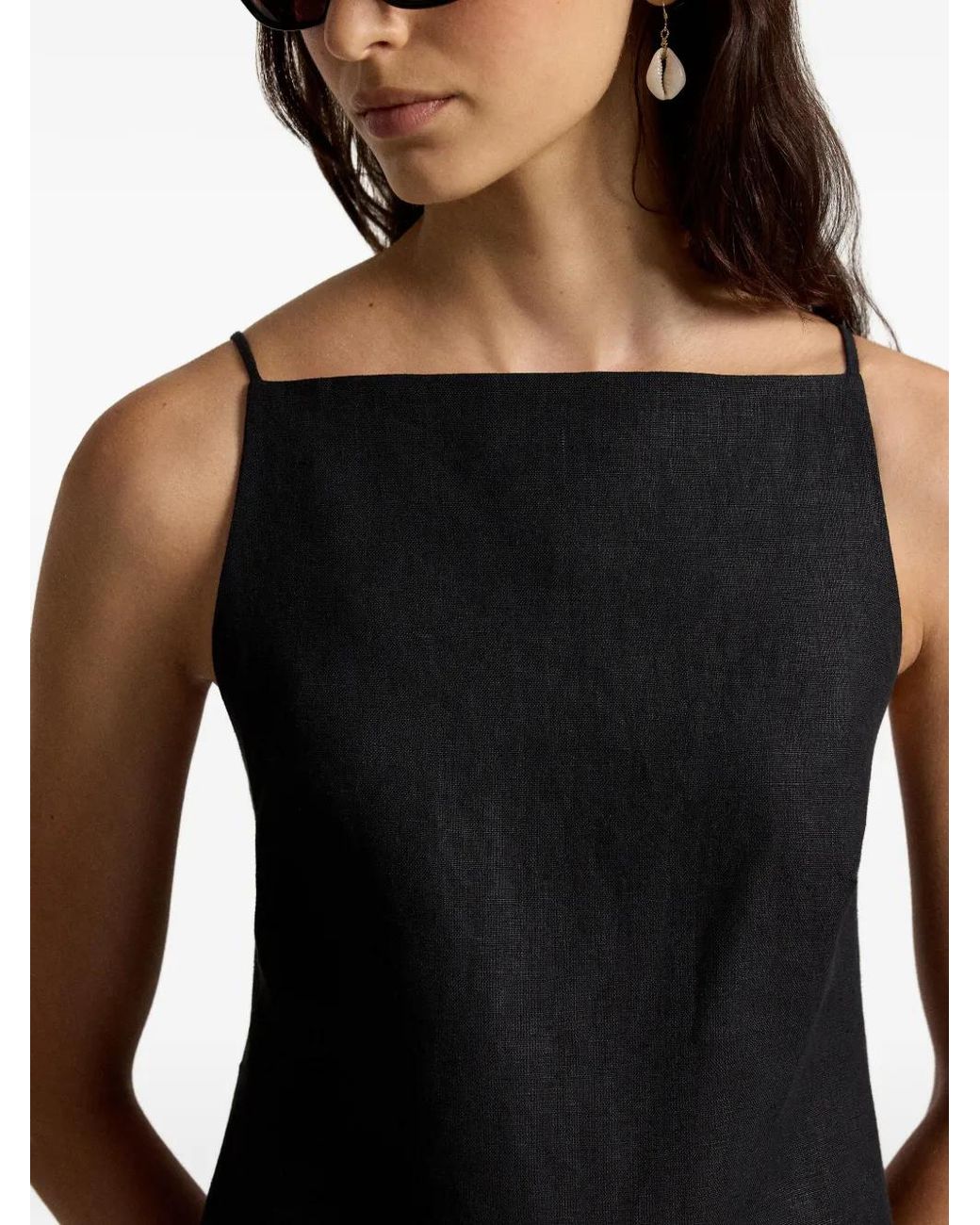 Polo Ralph Lauren Black Square-Neck Slip Dress