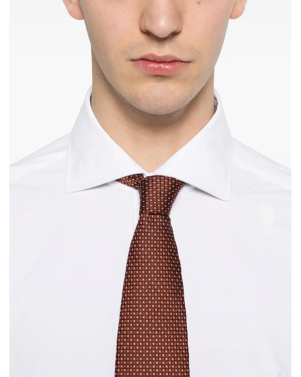 Barba Napoli White Button-Fastening Long-Sleeve Shirt for men