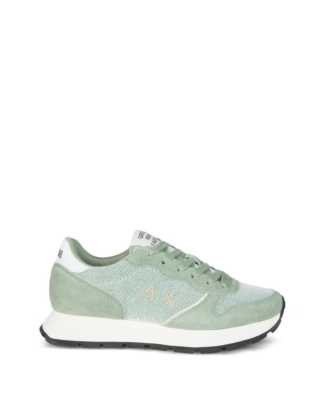 Sun 68 Green Ally Glitter Lace-Up Sneakers