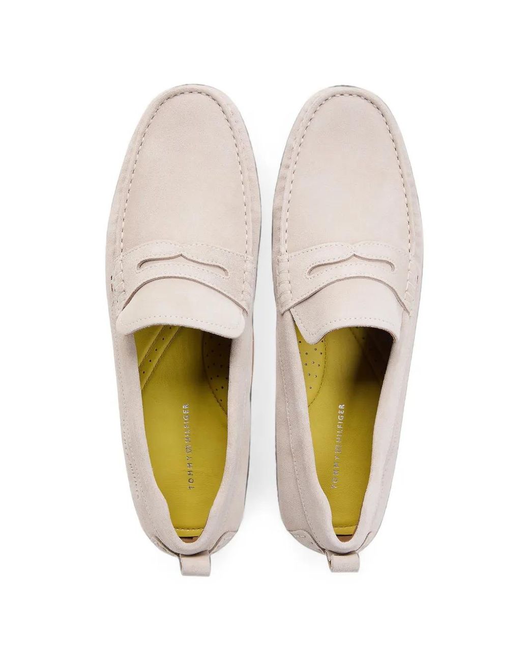 Tommy Hilfiger White Suede Penny Loafers for men