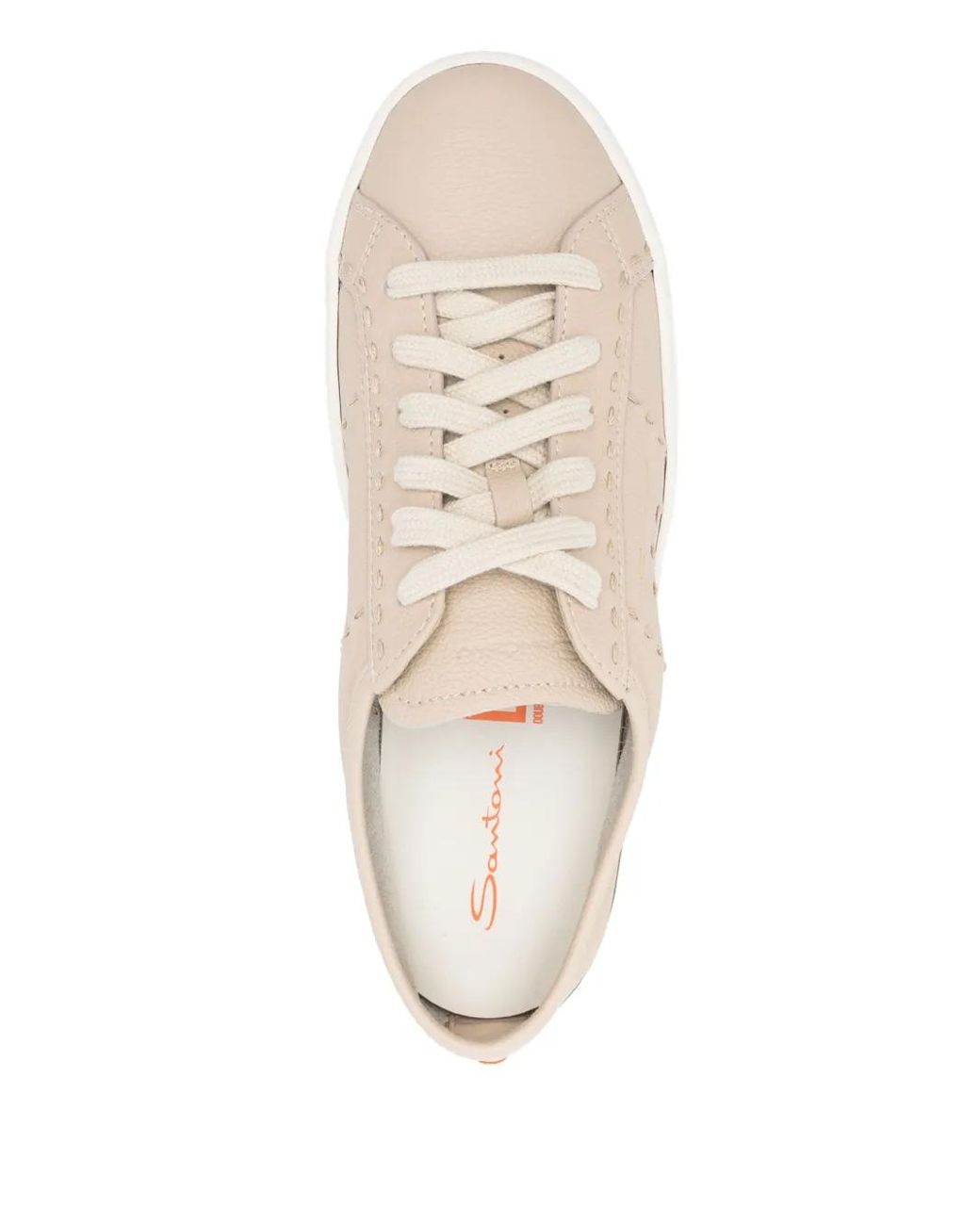 Santoni White Leather Sneakers