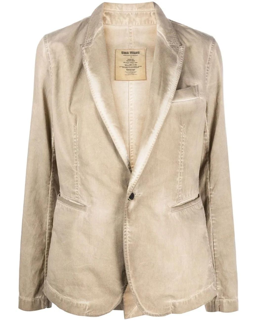 Uma Wang Natural Jane Contrast-Stitch Blazer