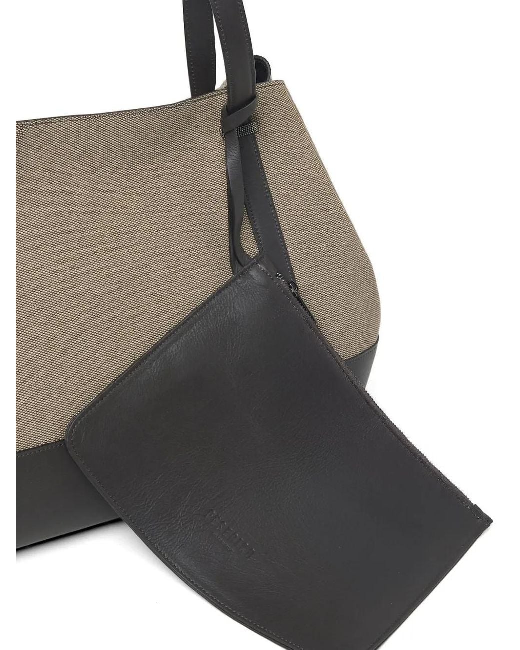 Peserico Gray Two-Tone Maxi Tote Bag