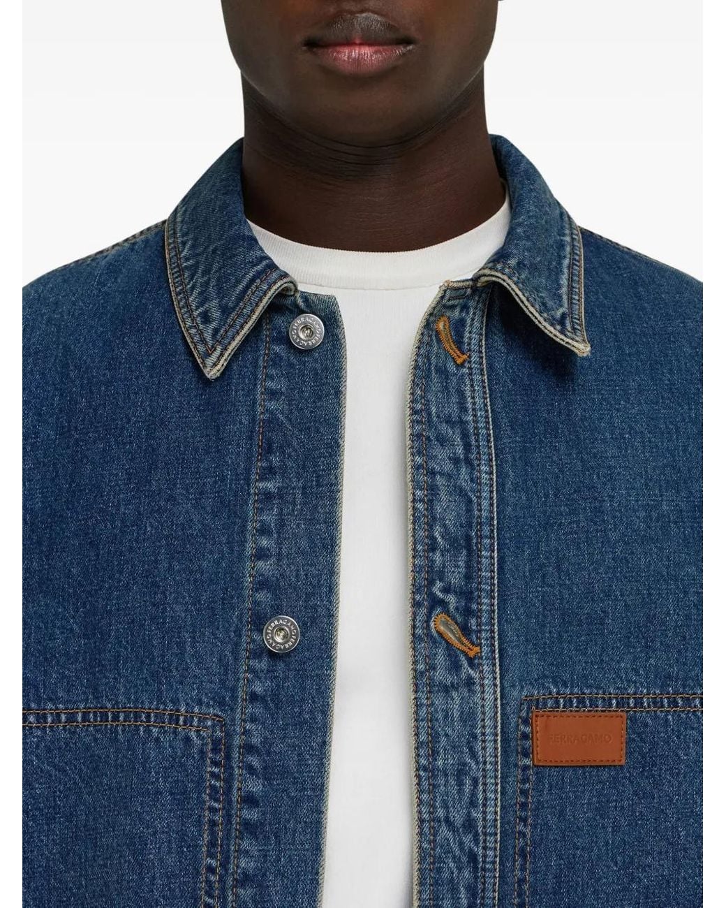 Ferragamo Blue Workwear Shirt for men