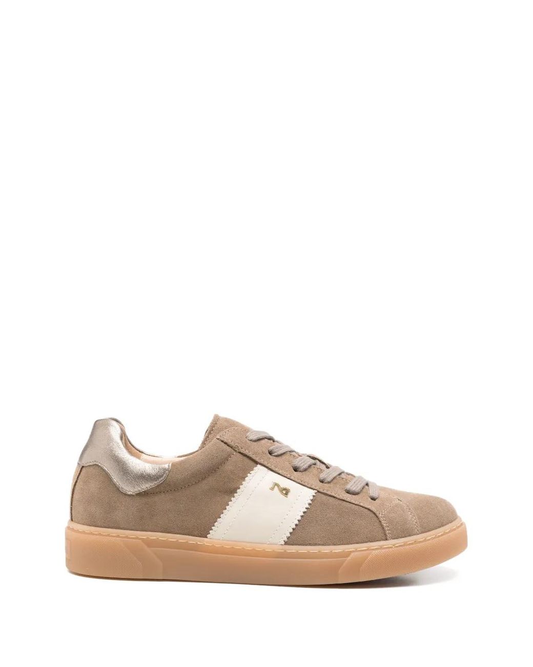 Nero Giardini Natural Suede Stripe-Detail Sneakers