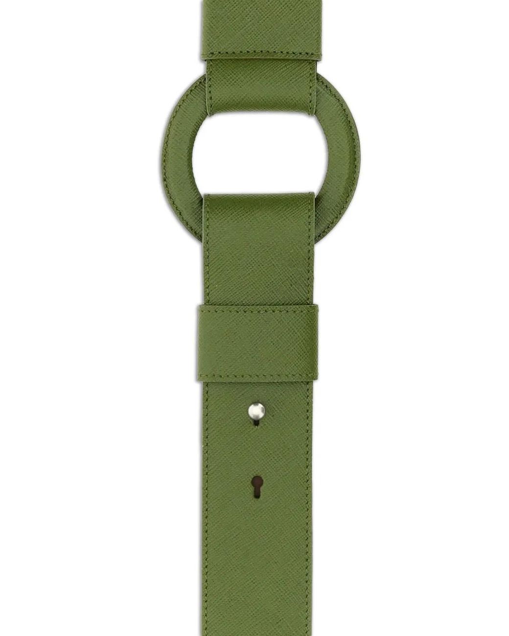 Prada Green Leather Oval-Ring Shoulder Strap for men