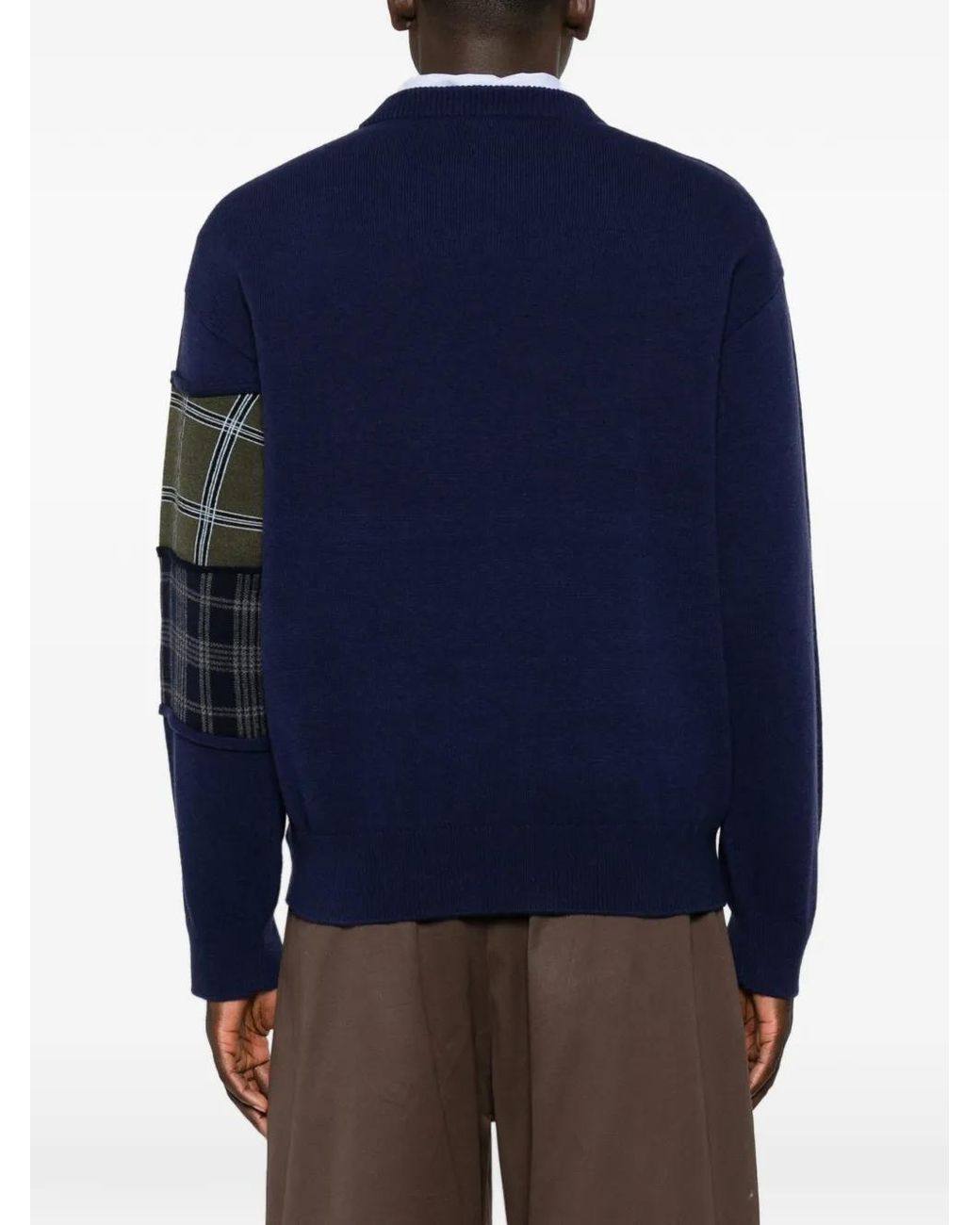 Loewe Karierter Pullover Im Patchwork-Look in Blue für Herren